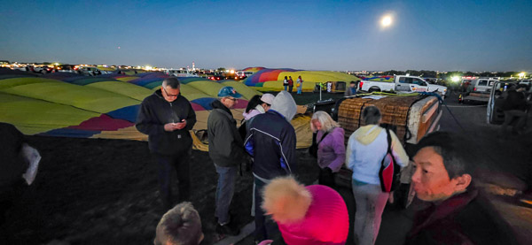 Albuquerque International Balloon Fiesta- waiting to inflate our balloon